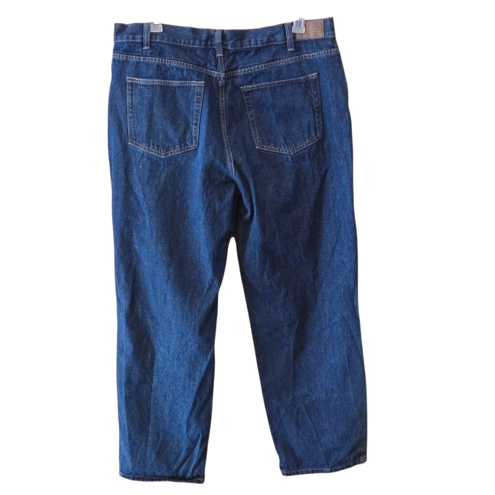 Kirkland Signature Mens 40x32 Heavyweight Denim All Cotton Dark Blue Jeans - Picture 2 of 16